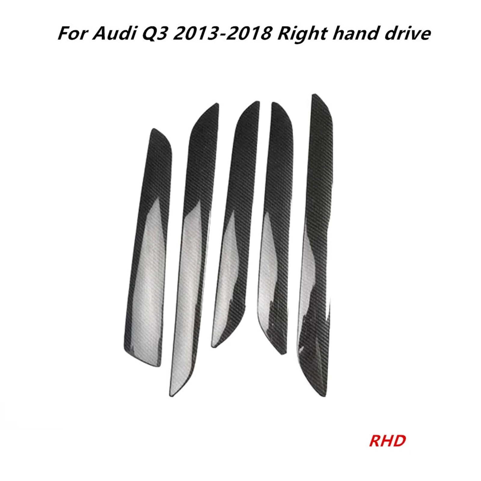 Konsola Środkowa Pasuje do Audi Q3 2013 2014 2015 2016 2017 18 Dekoracja wnętrza Konsola środkowa Panel dźwigni zmiany biegów Naklejka ABS(Black ABS 3PCS)