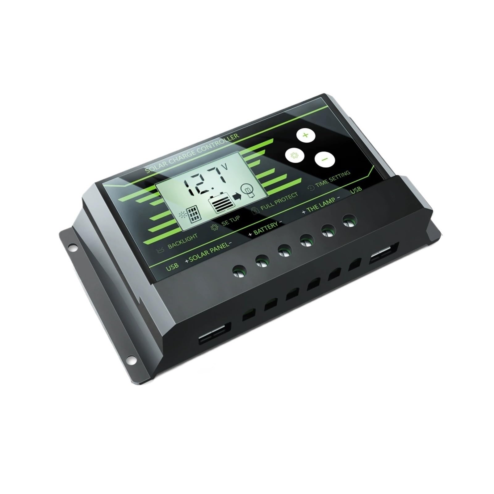Controlador de Carga Solar, Controlador De Alumbrado Público Solar 10A PWM 12V/24V(Z20)