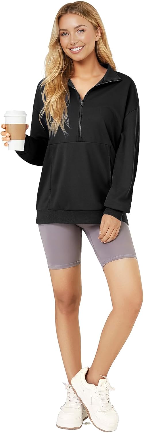 LYANER Women's Half Zip Long Sleeve Hoodies Sweatshirt with Pockets Pullover Top - Image 6