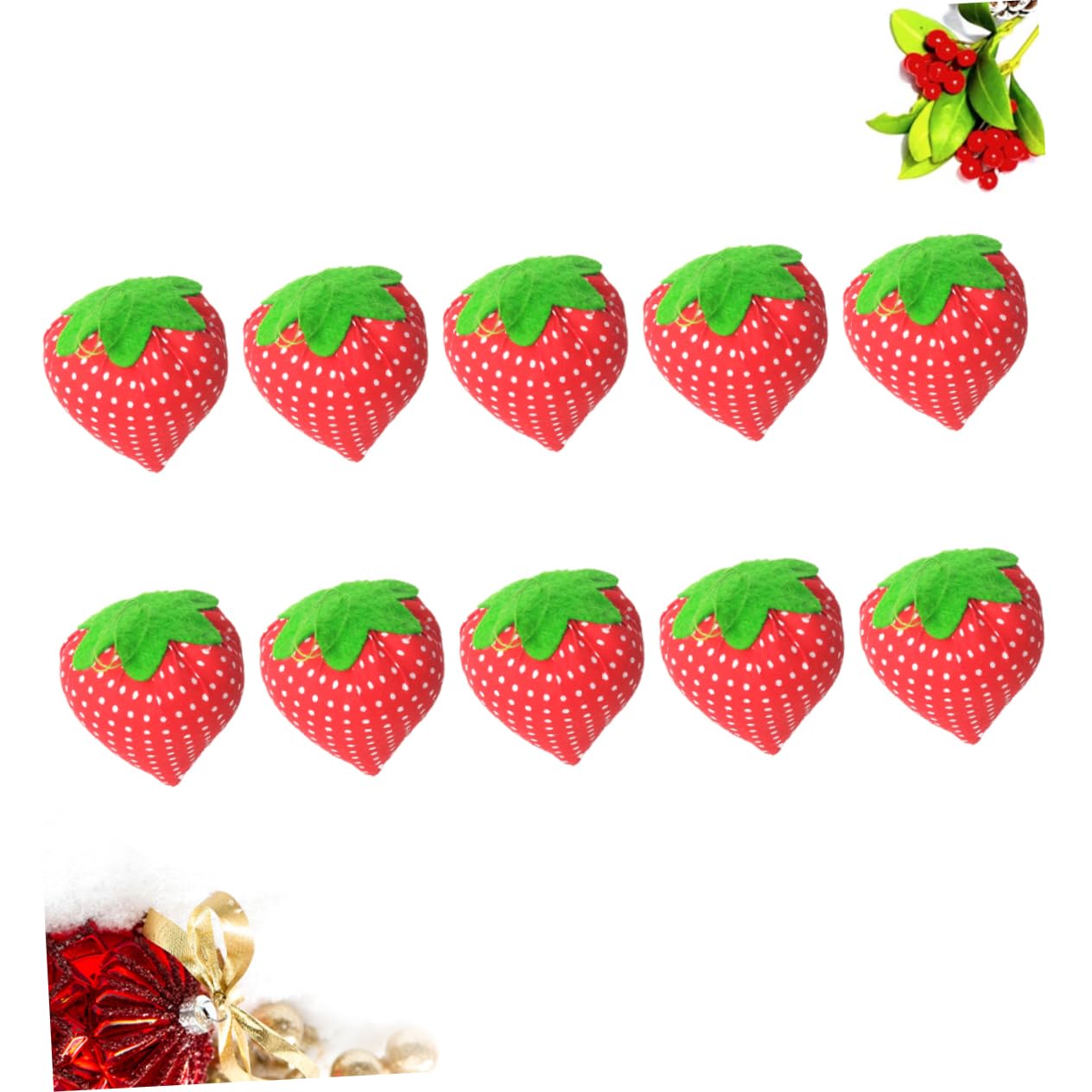 NUOBESTY 20piezas Alfiletero Forma De Fresa Organizador De Agujas Para Costura Herramienta De Manualidades Para Cestas De Costura y Decoración