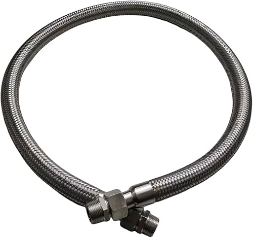 Miniatura 5 de Manguera de puente de compresor de grado industrial, 34" NPT macho x 48" de longitud, 750F, 450 PSI, conexiones de ambos lados giran libremente,