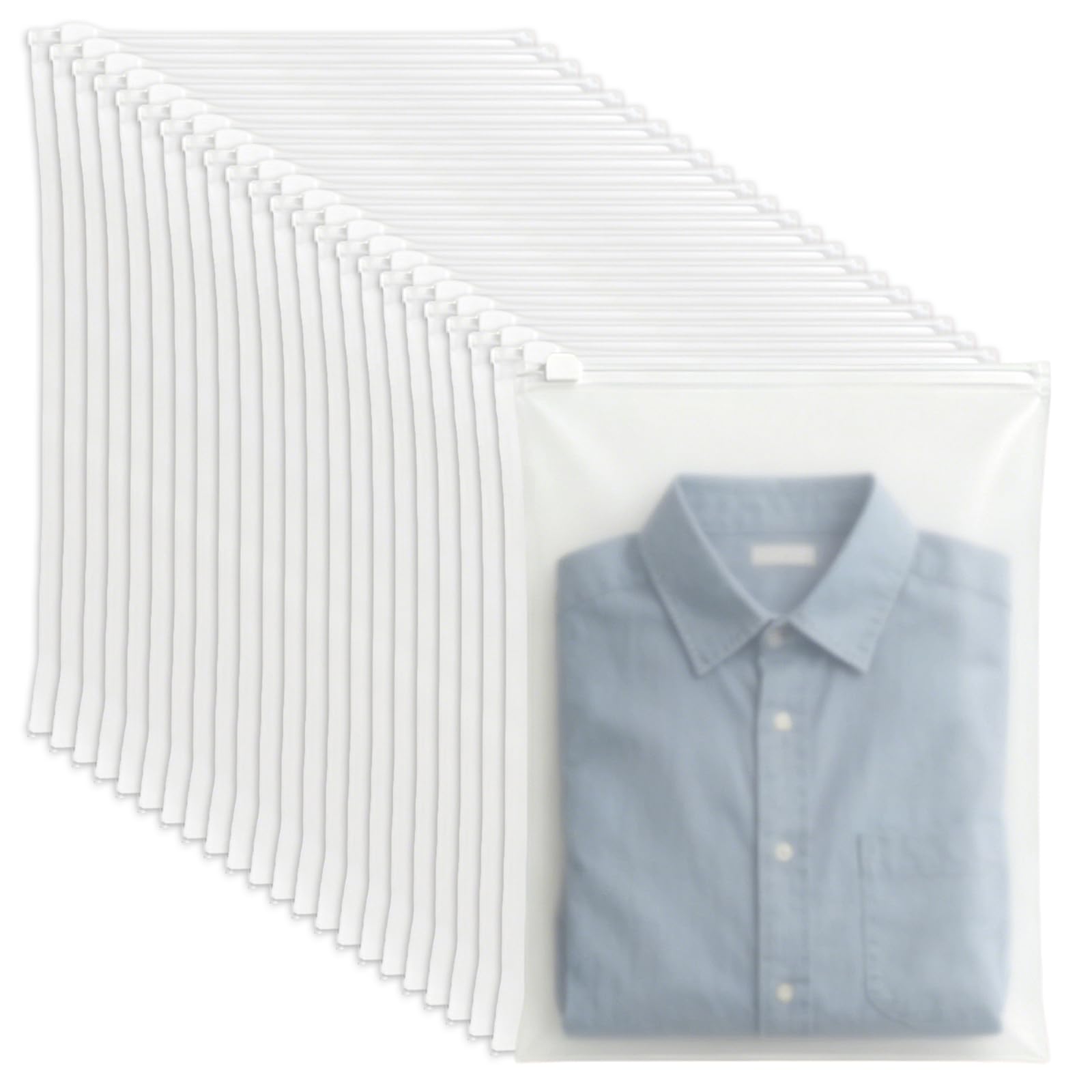 50 Pcs Ziplock Bags for Clothes, 30 x 40 cm Large Frosted Ziplock Bags
