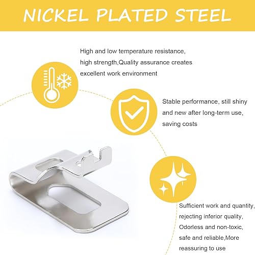 Miniatura 5 de Juego de 2 clips para cinturón Dewalt 304 de acero inoxidable para herramientas de taladro Dewalt, clips Dewalt, con tornillos para Dewalt N268241