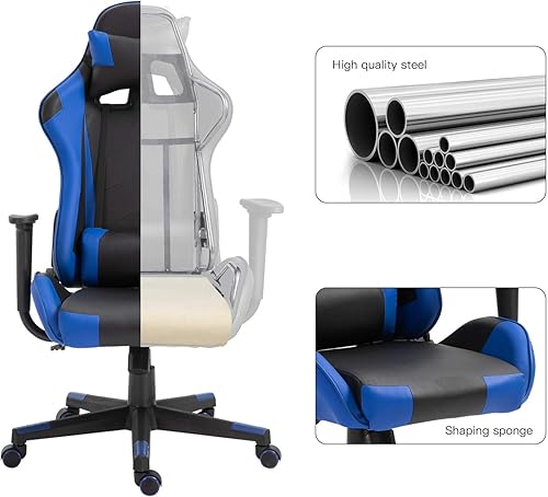 Miniatura 106 de Modern-Depo Black Virgo Zodiac - Silla de juegos con diseño ergonómico, giratorio y reclinable ajustable, capacidad de carga de 330 libras Virgo