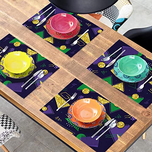 Sets de table géométriques vert et violet chic (lot de 6) anti-dérapants - 8