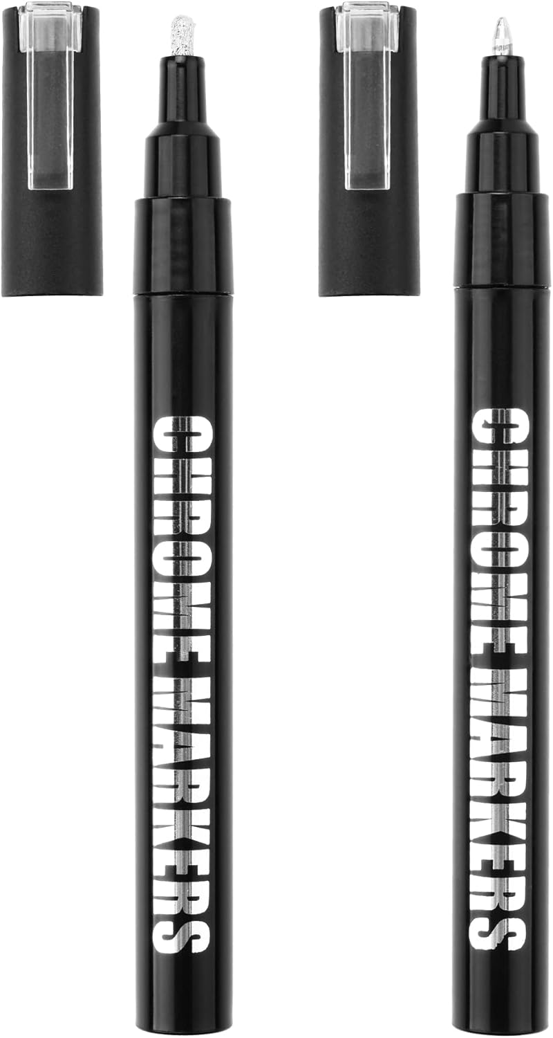 SMOOTHERPRO Chrome Marker Pen 2 Pack Reflective Gloss Metallic