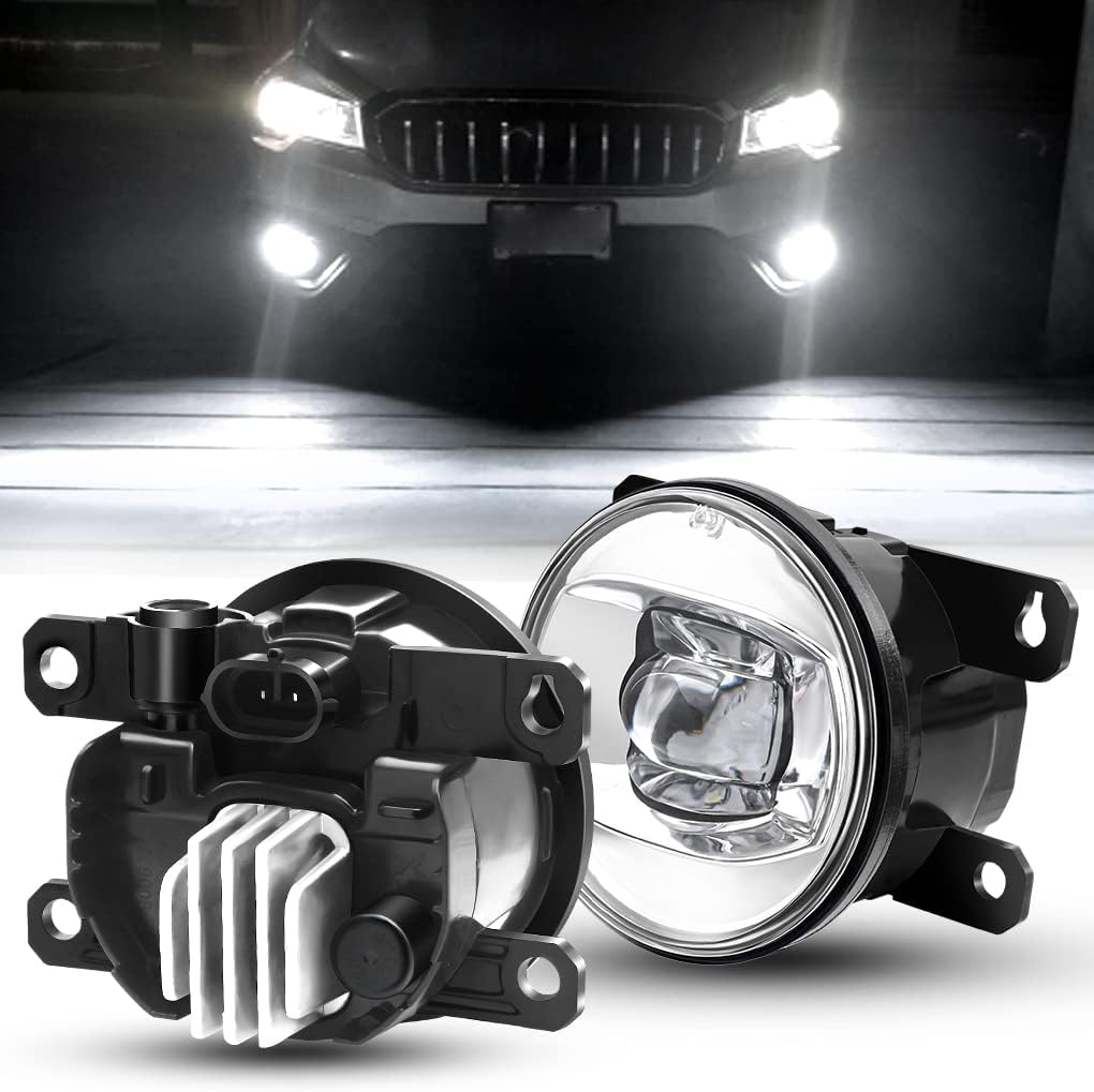 Upgraded LED Lens Fog Lights for Suzuki 05-15 Swift Hatchback, 06-13 SX4 Sedan, 06-13 Grand Vitara 2/II JT, 07-09 XL-7 XL7, White Front Bumper Fog Lamp