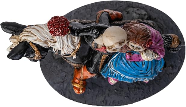 Pacific Giftware Our Special Day, Day of the Dead Skeleton Couple on Horse Figurine by David Lozeau, Hand-Painted Decorative Resin Statue with Base Valentine's Day 6 H