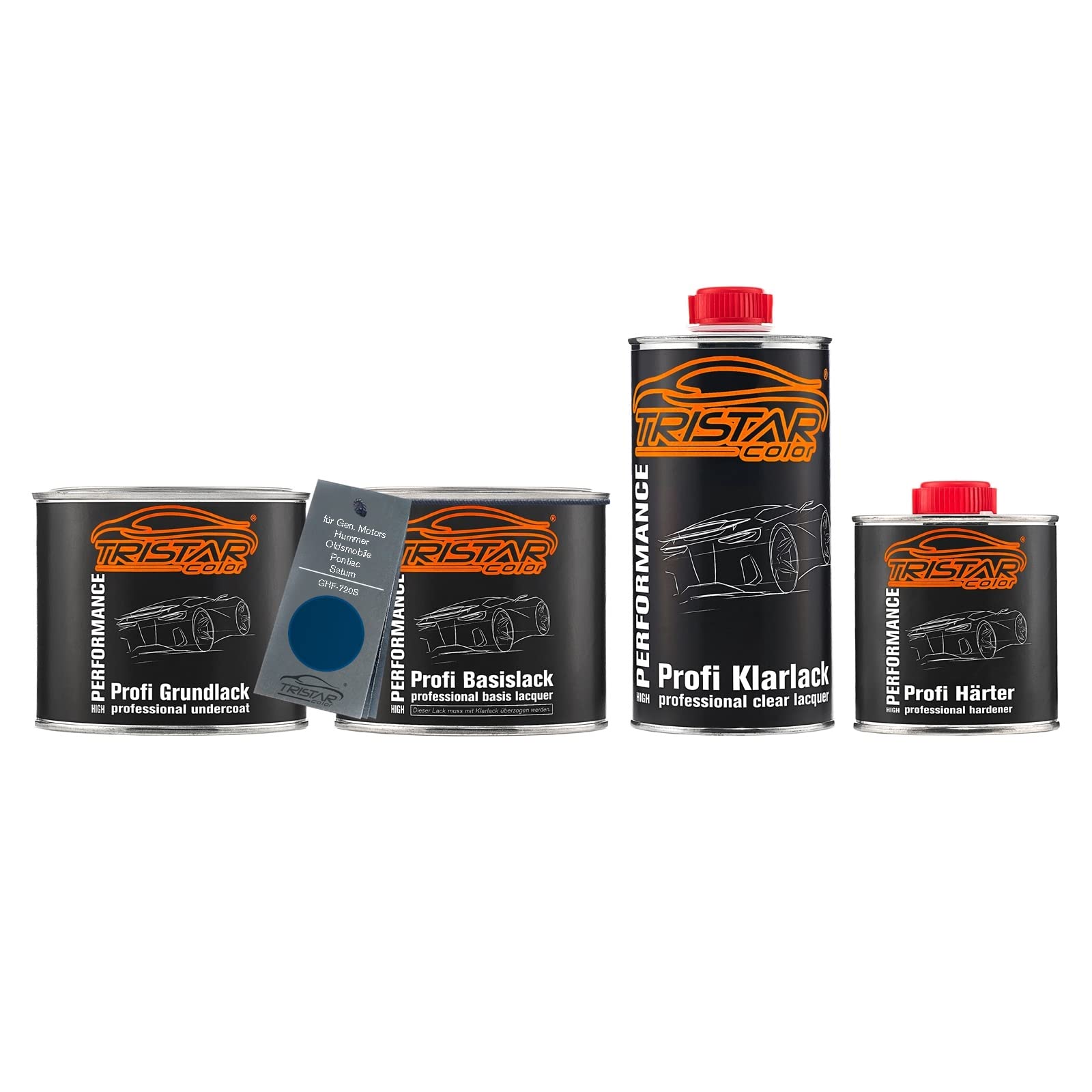 TRISTARcolor Car Paint Set can ready for spraying for Gen. Motors/Hummer/Oldsmobile/Pontiac/Saturn GHF-720S Kinetic Blue Metallic/Ocean Blue Metallic 1.75l