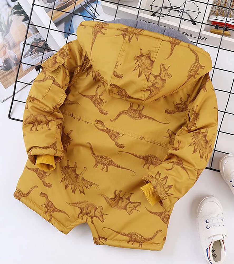 Chaqueta acolchada con capucha y estampado de dinosaurio para niños (3 a 13 años)