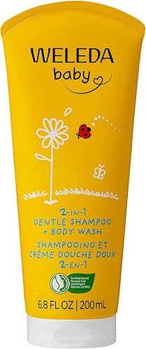 Weleda Baby Calendula 2-in-1 Gentle Shampoo and Body Wash, 6.8 Fluid Ounce, Plant Rich Cleanser with Calendula and Sweet Almond Oil