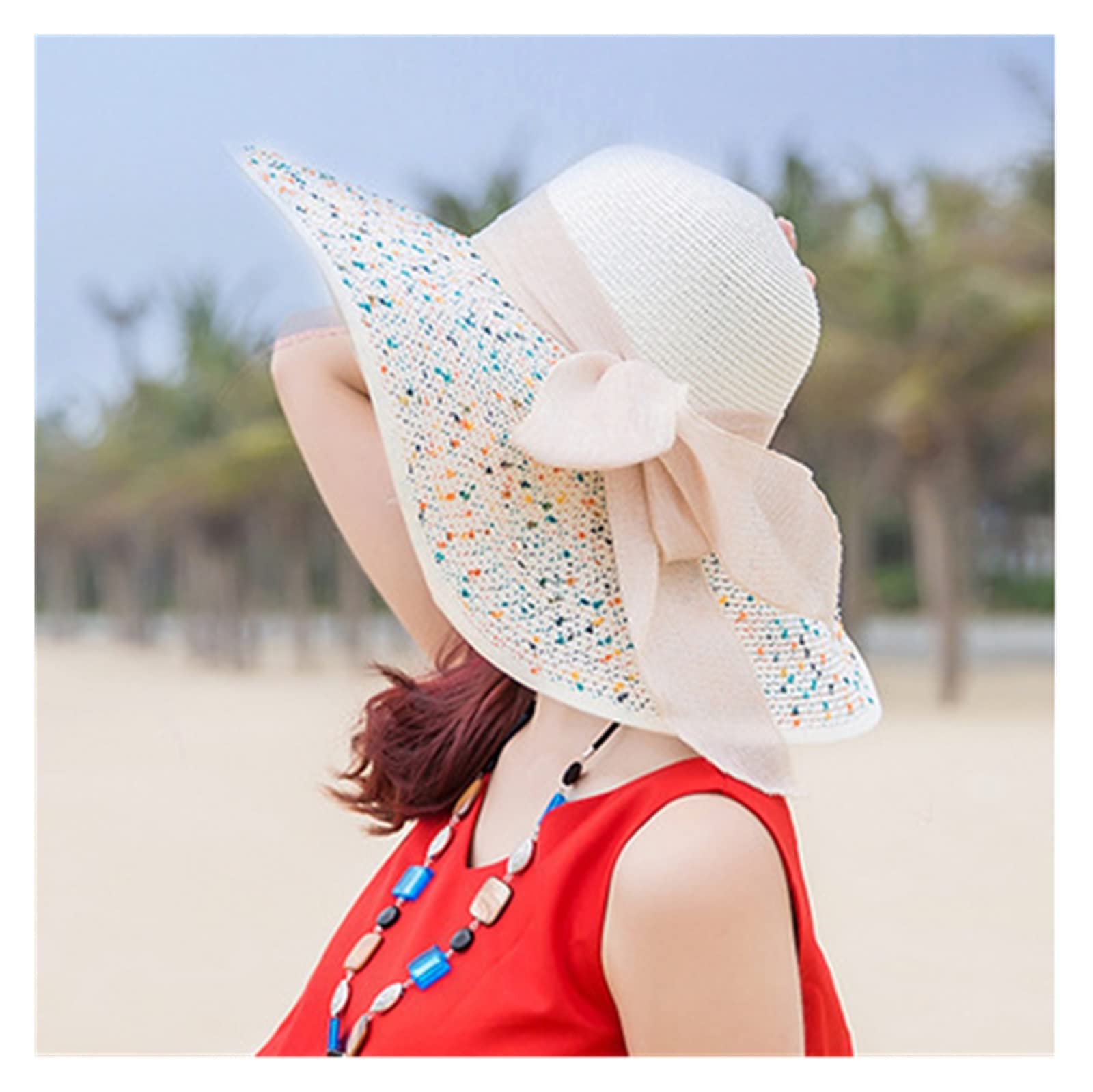 Sombrero Sombrero de Verano Femenino Sombrero para el Sol Protector Solar Sombrero para el Sol Sombrero de Playa de ala Ancha Plegable Sombrero Fresco