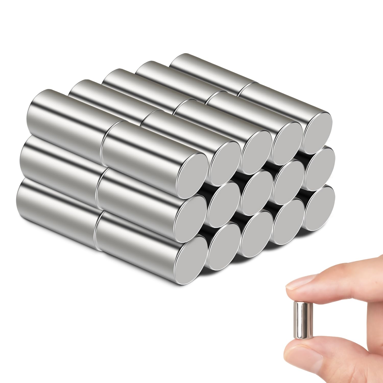 30 Pcs Cylindrical Magnetic Rods,Strong Rare Earth Magnets, Fridge Magnets,Magnetic Pins for Multi-Use Science DIY Craft Kitchen Office, Locker