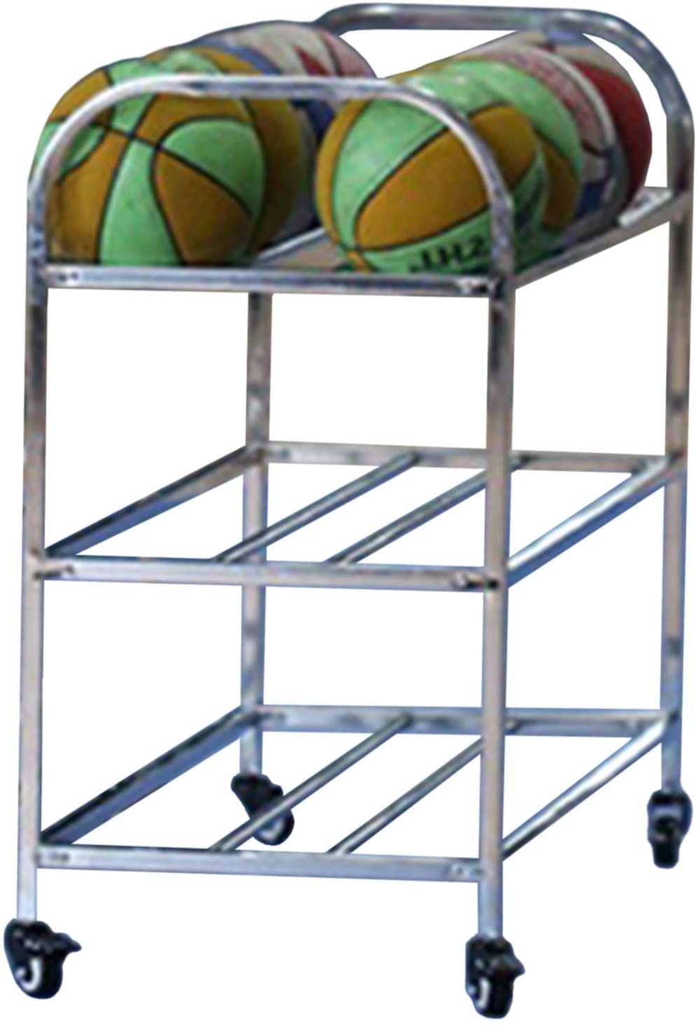 Présentoir à trois niveaux pour les écoles et chariot de rangement de basket-ball