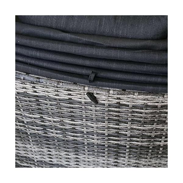 OUTLIV. Los Angeles Loungeinsel Polyrattan Schwarz-Grau