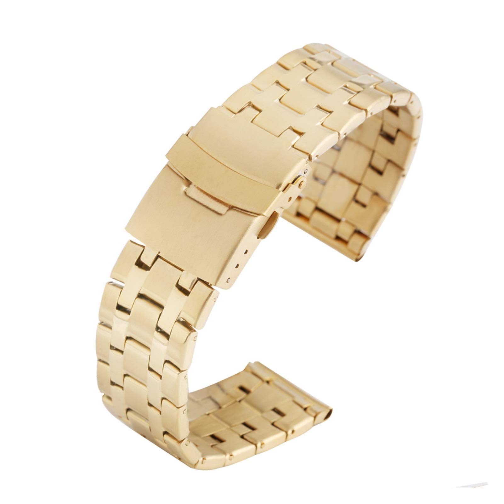 Bracelet de montre 22 mm boucle déployante exquise en acier robuste