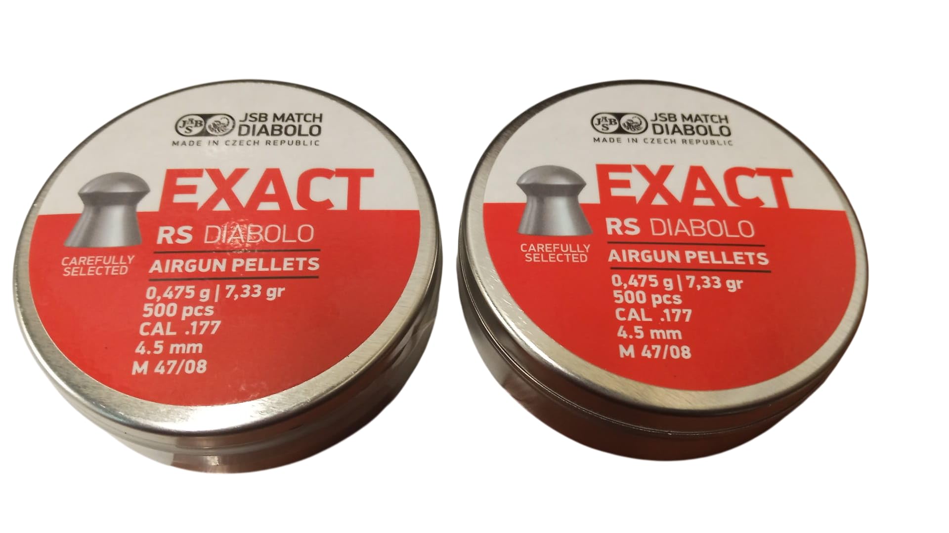 Multipack Bundle | 2X JSB Exact RS Diabolo 4,52 mm Cal .177 | Balines de Precisión para Aire Comprimido | 2 Latas x 500 Unidades | Uso Deportivo y Recreativo