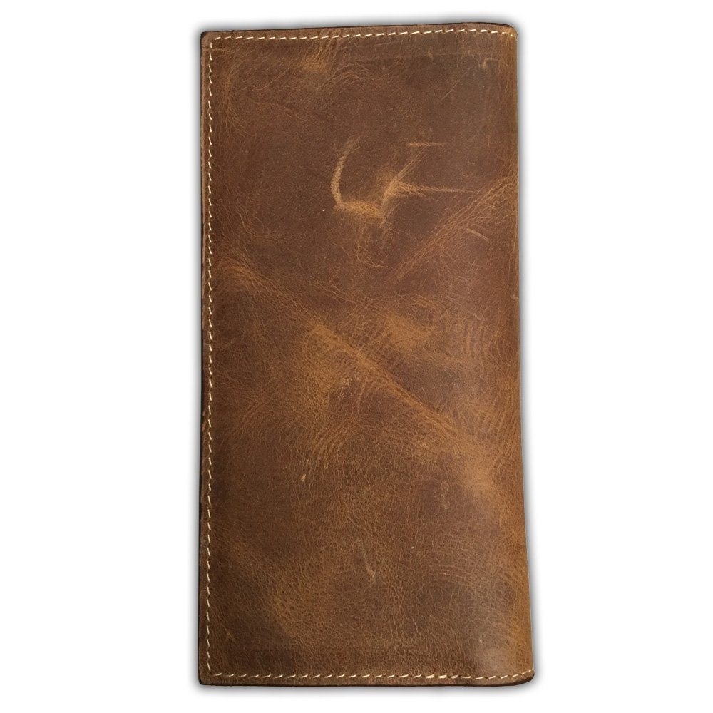 Twisted X Distressed Brown and White Checkbook Wallet, Large