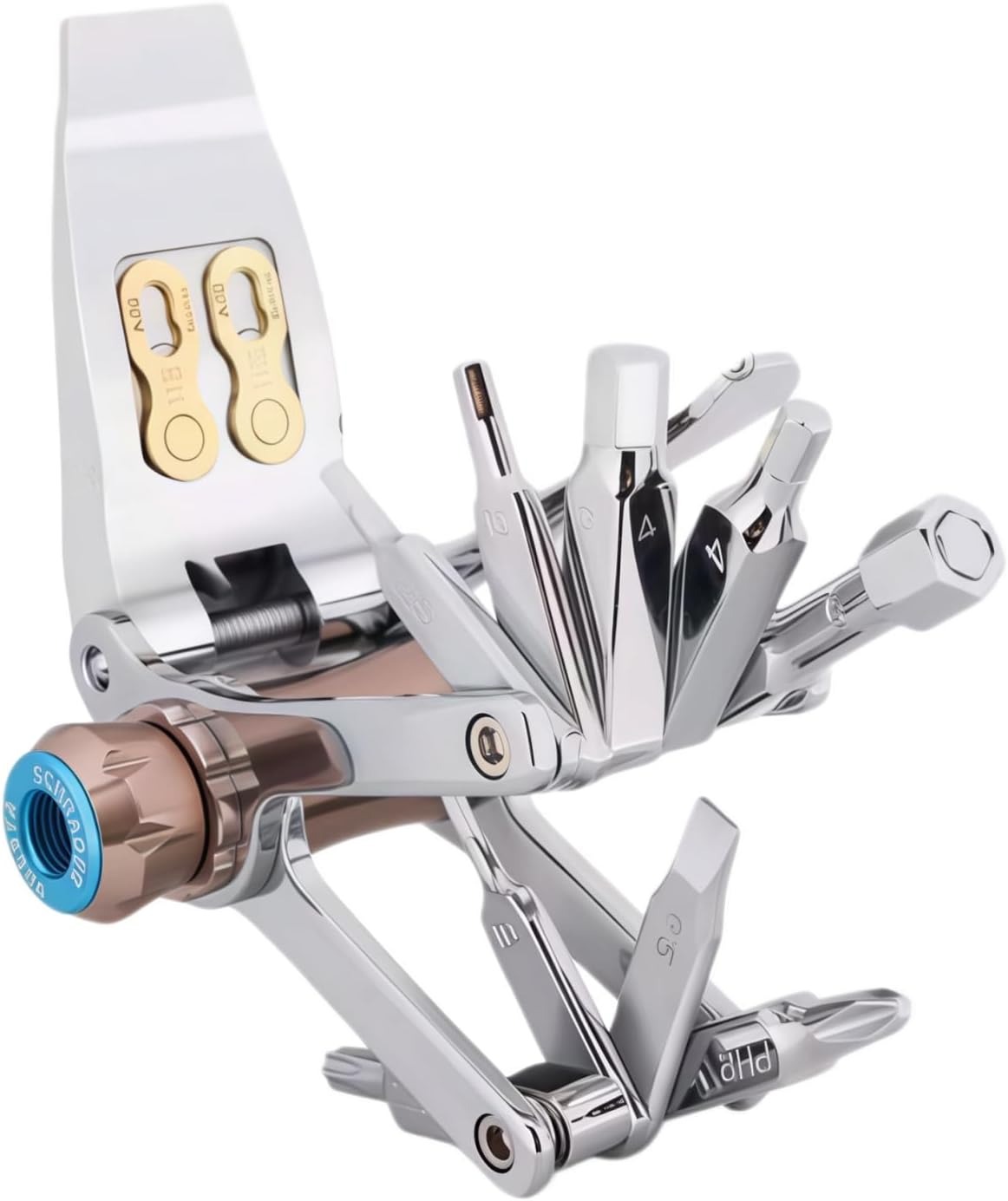 Vatti Store 16-in-1 Bike Multi-Tool with CO2 Inflator - Chrome Vanadium Steel Bicycle Repair Kit for Road & Mountain Bikes, Compact Portable Tool with Chain Breaker, Hex Wrenches & Valve Tools