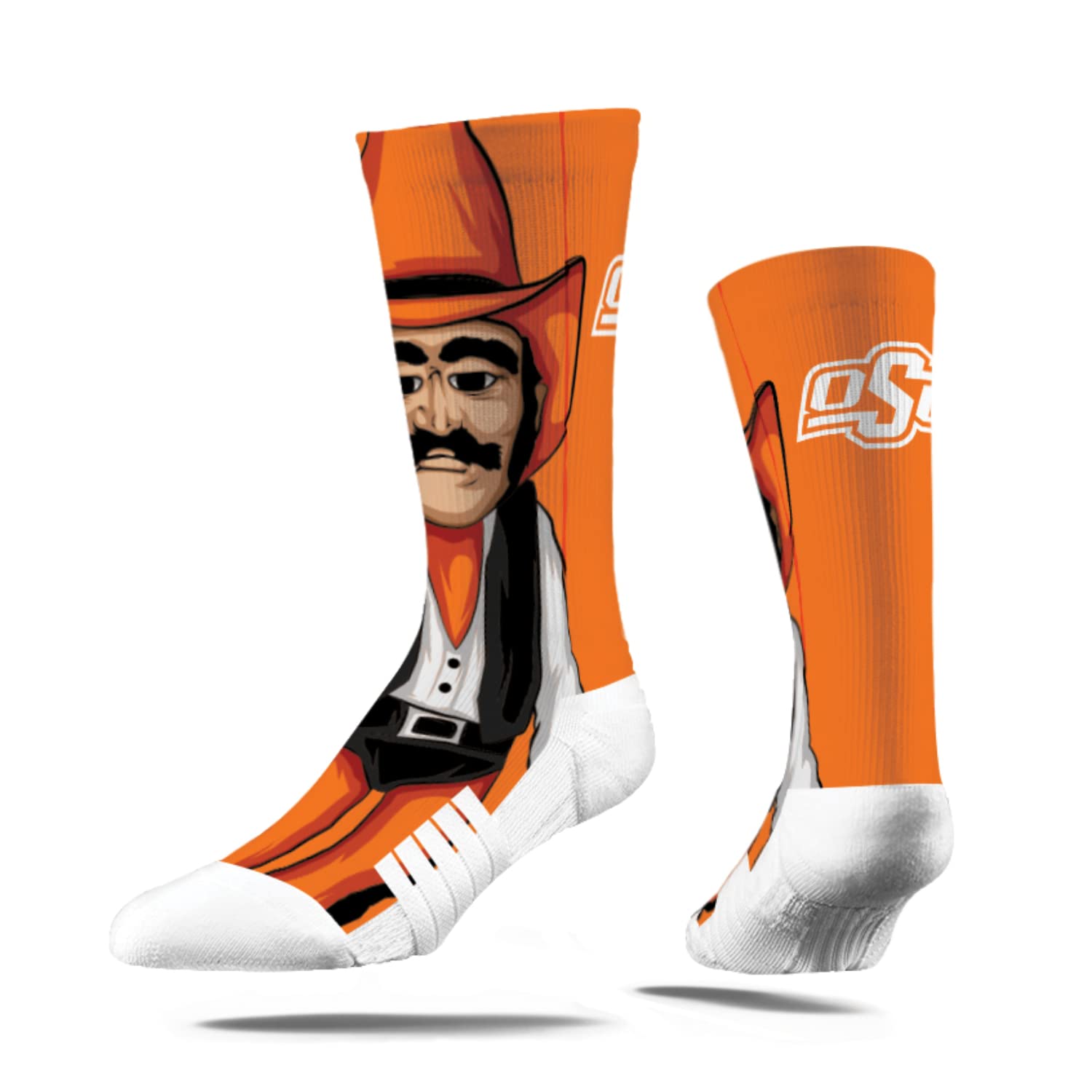 Oklahoma State Cowboys Mascot Full NCAA Licensed Crew Socks - Orange