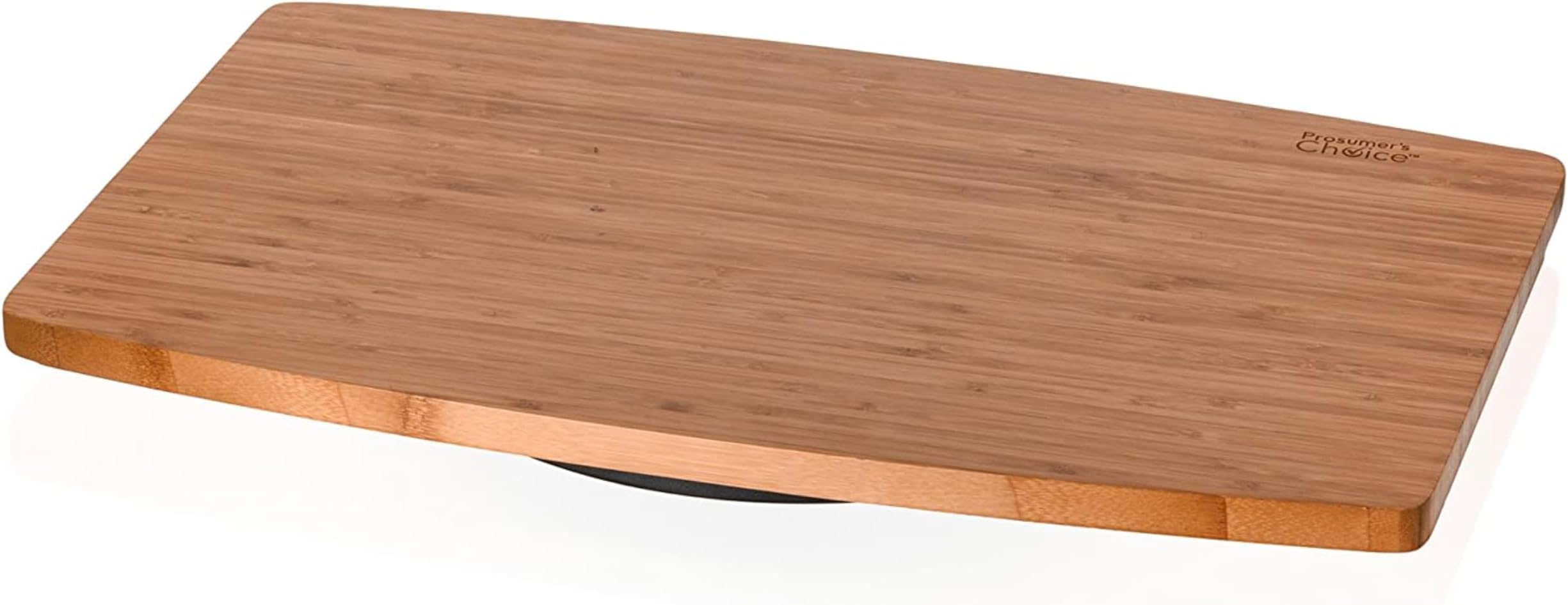 Prosumer's ChoiceNatural Bamboo TV Swivel Stand for LED/LCD TV, Monitors, Stereos, 21-inch Base Surface | Steel Ball Bearings - Lazy Susan Spinning Monitor Stand Rotating TV Stand | 360˚ Rotation