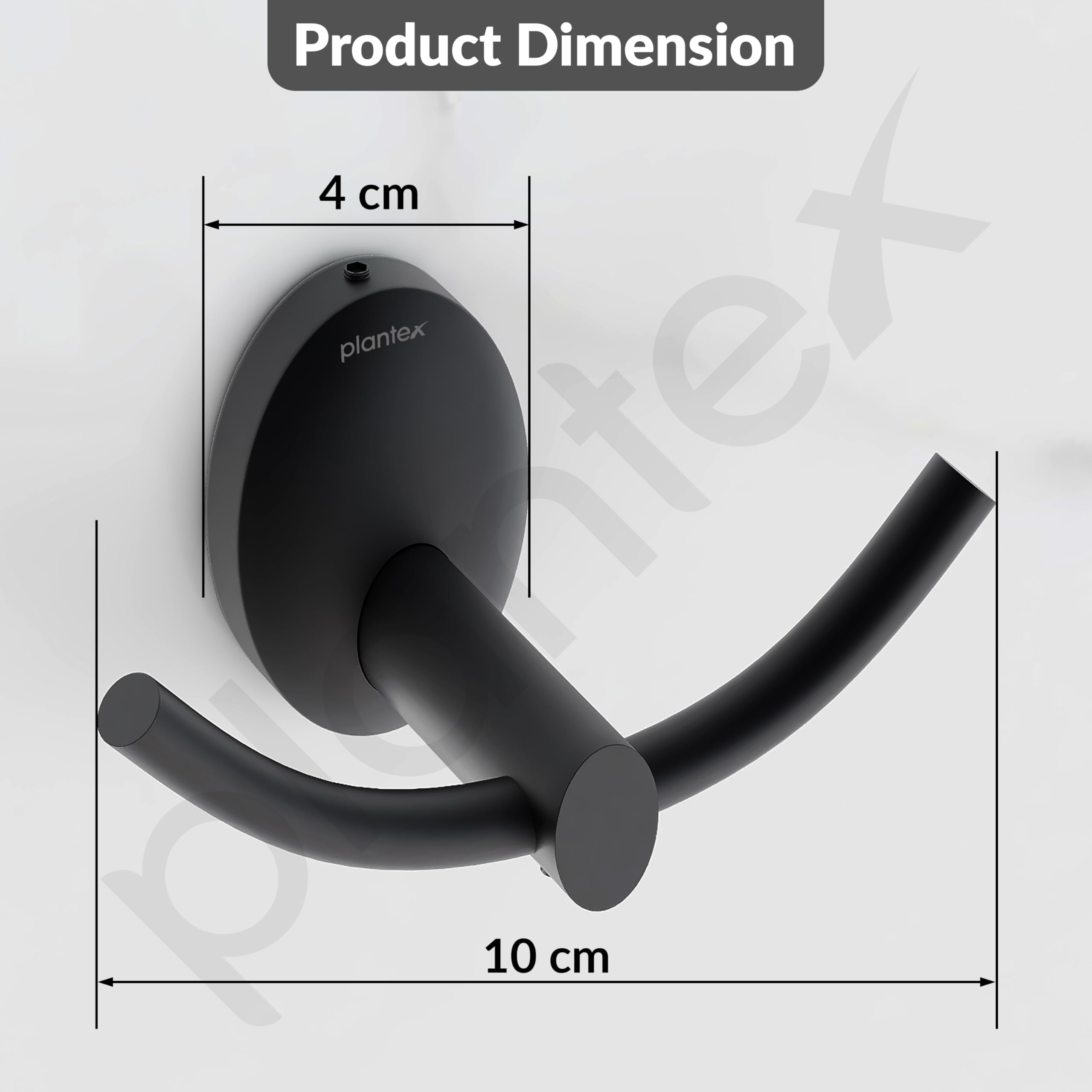 Plantex 304 Grade Stainless Steel Robe Hook for Hanging Clothes/Towel Hanger/Hooks for Bathroom/Living Room/Bathroom Accessories - Oreva (Black) 1