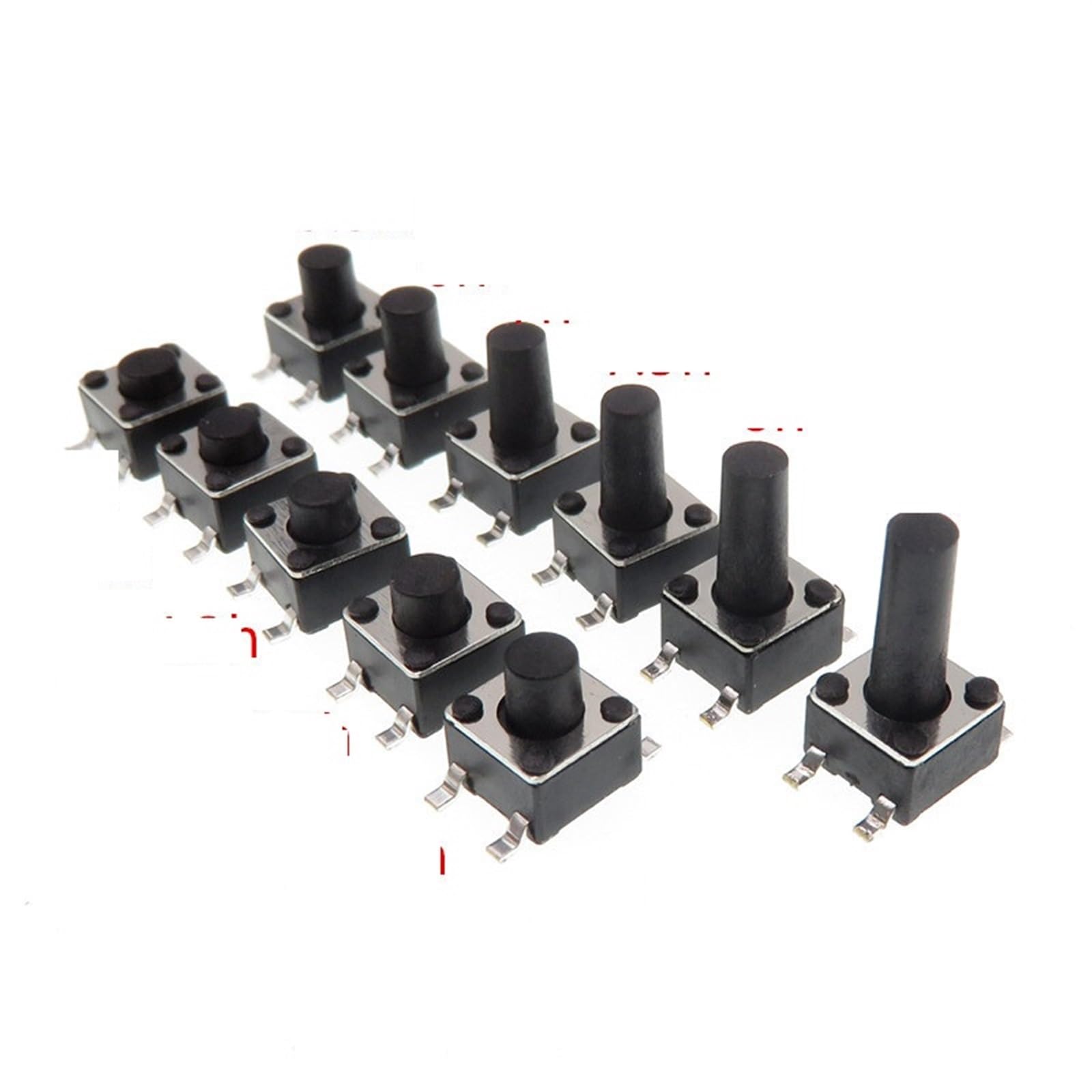 Interrupteur tactile momentané 4pin à haute sensibilité SMT pour panneau PCB lot de 100 pièces