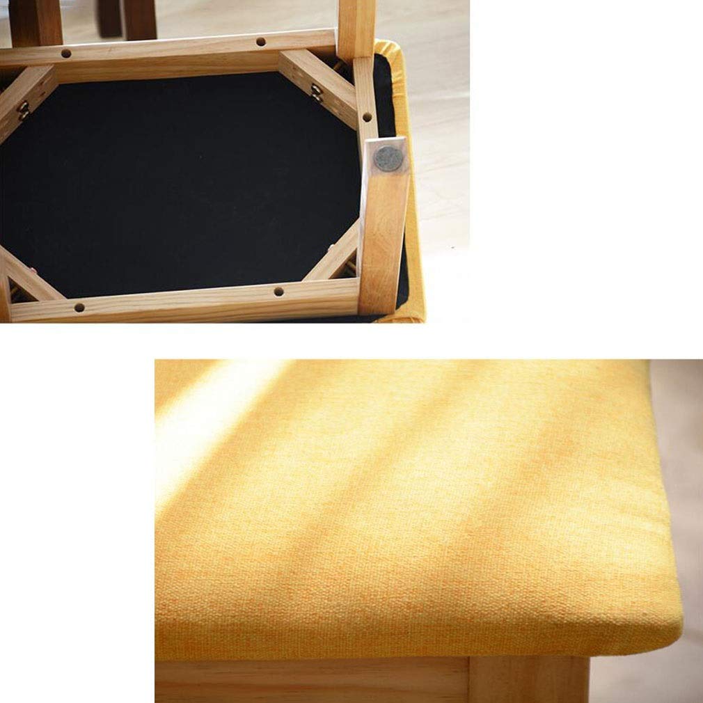 Taburete pequeño para tocador gzz en madera maciza amarilla: solución de espacio de 40 cm