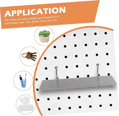 Miniatura 7 de Estante de juego de 2 piezas para tablero de clavos, accesorios de tablero de clavijas, estante de tablero de clavijas, estantes de pared de garaje,