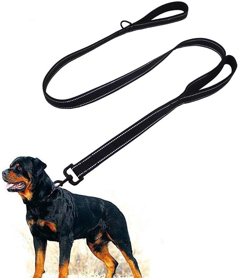 Dog Lead - Heavy Duty Nylon Training Leash for Medium/Large, Reflective Design, 1 Inch Wide,Black (1.5m x 2.5cm).
