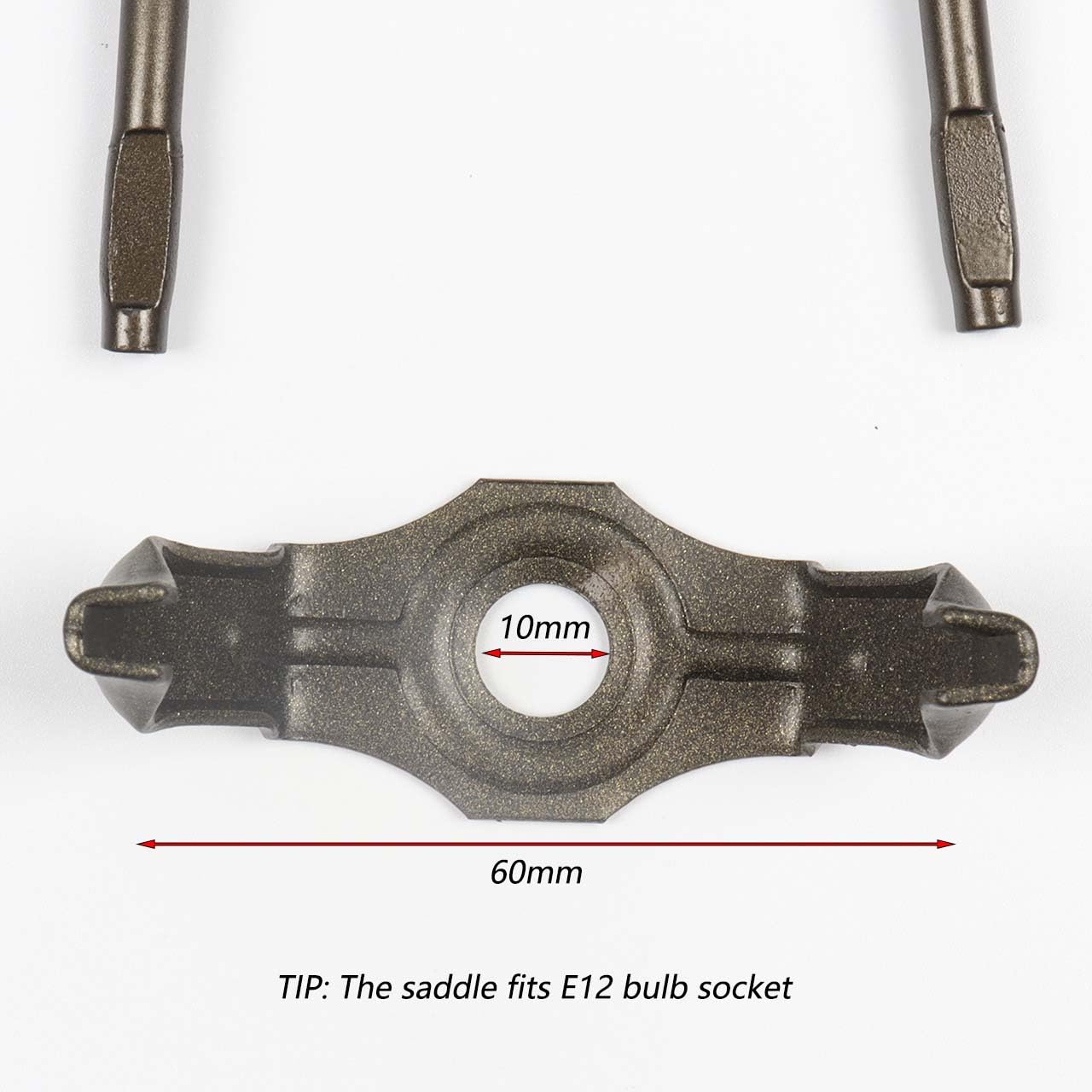SS010 Pantalla de lámpara de soporte para lámpara de mesa estilo Tiffany vidrieras (bronce 4 pulgadas de alto) 5