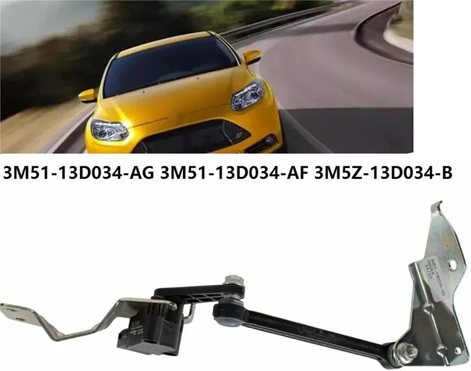 Car Air Suspension Sensor 3M51-13D034-AG Car Front Headlight Leve Bracket Body Height Sensor, for Focus, for C-MAX 2003-2024 1509087 3M51-13D034-AF
