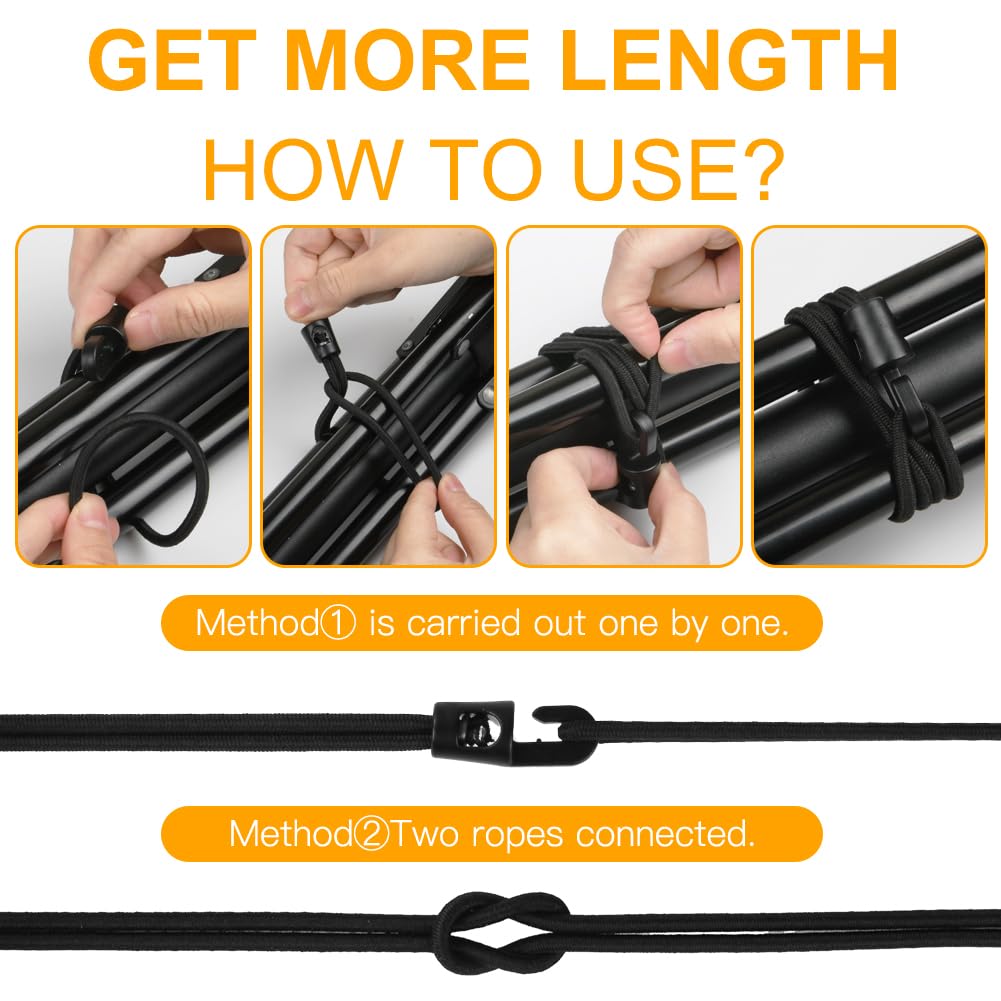 Adiwo 4 Pièces Tendeurs Elastique Avec Mousqueton, 30CM Robuste Tendeur