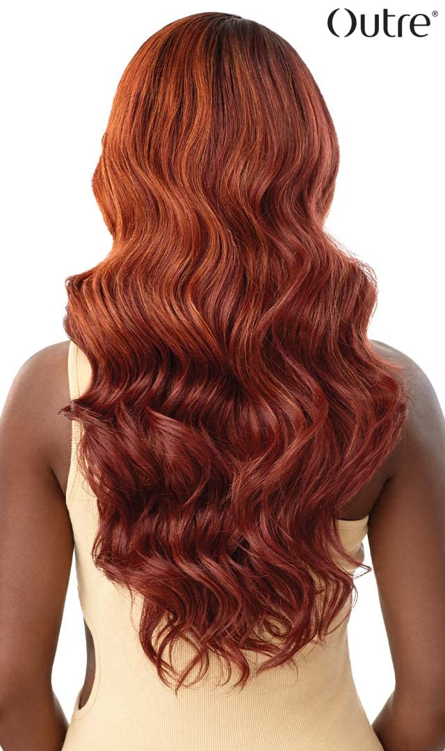 일반 Outre Color Bomb Synthetic HD Lace Front Wig - LEVANA, Long Loose Wave Hair Wigs with High Heat Resistant (1, Jet Black)