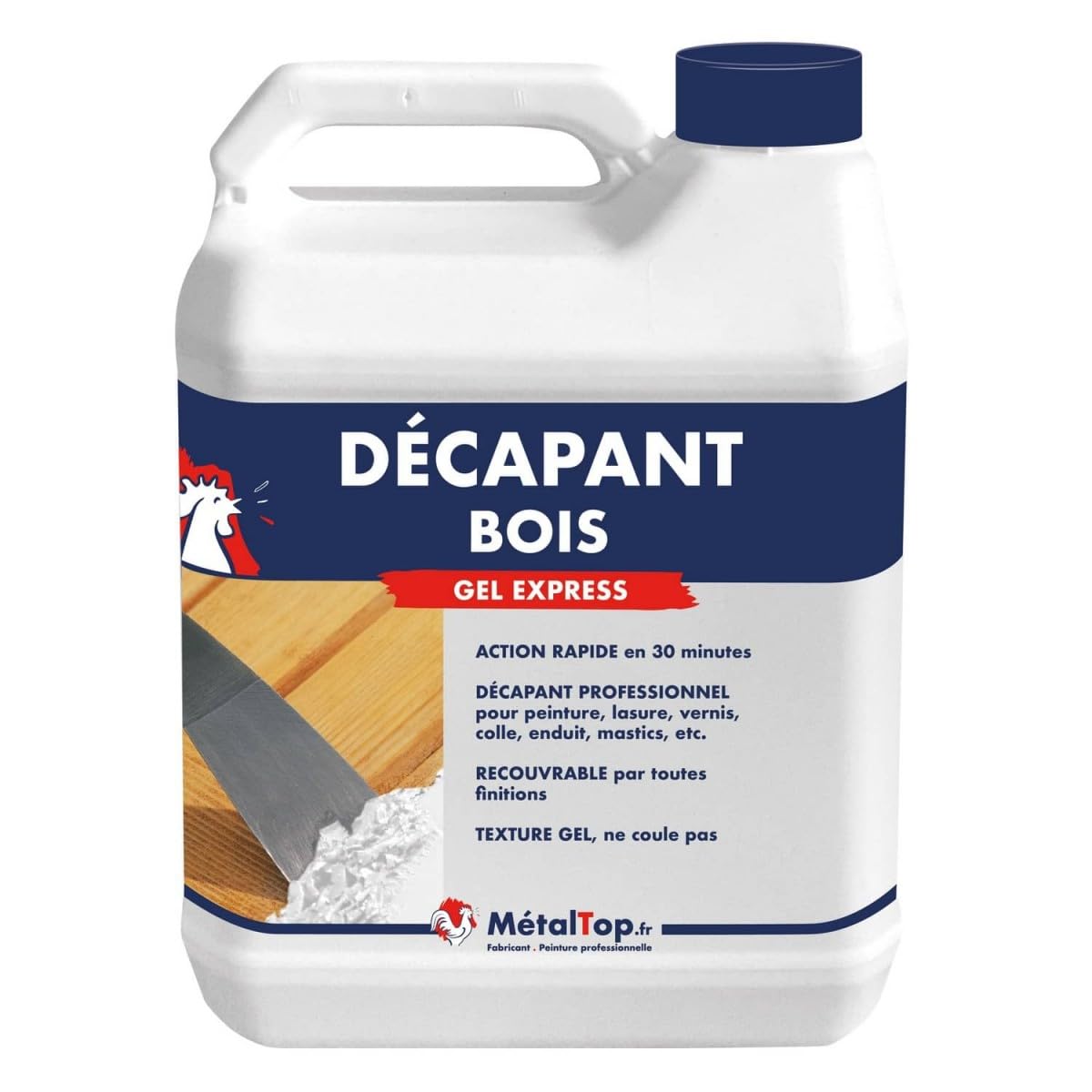 Metaltop - Decapant Bois - 1 L - Spécial peintures, vernis, lasures et vitrificateur