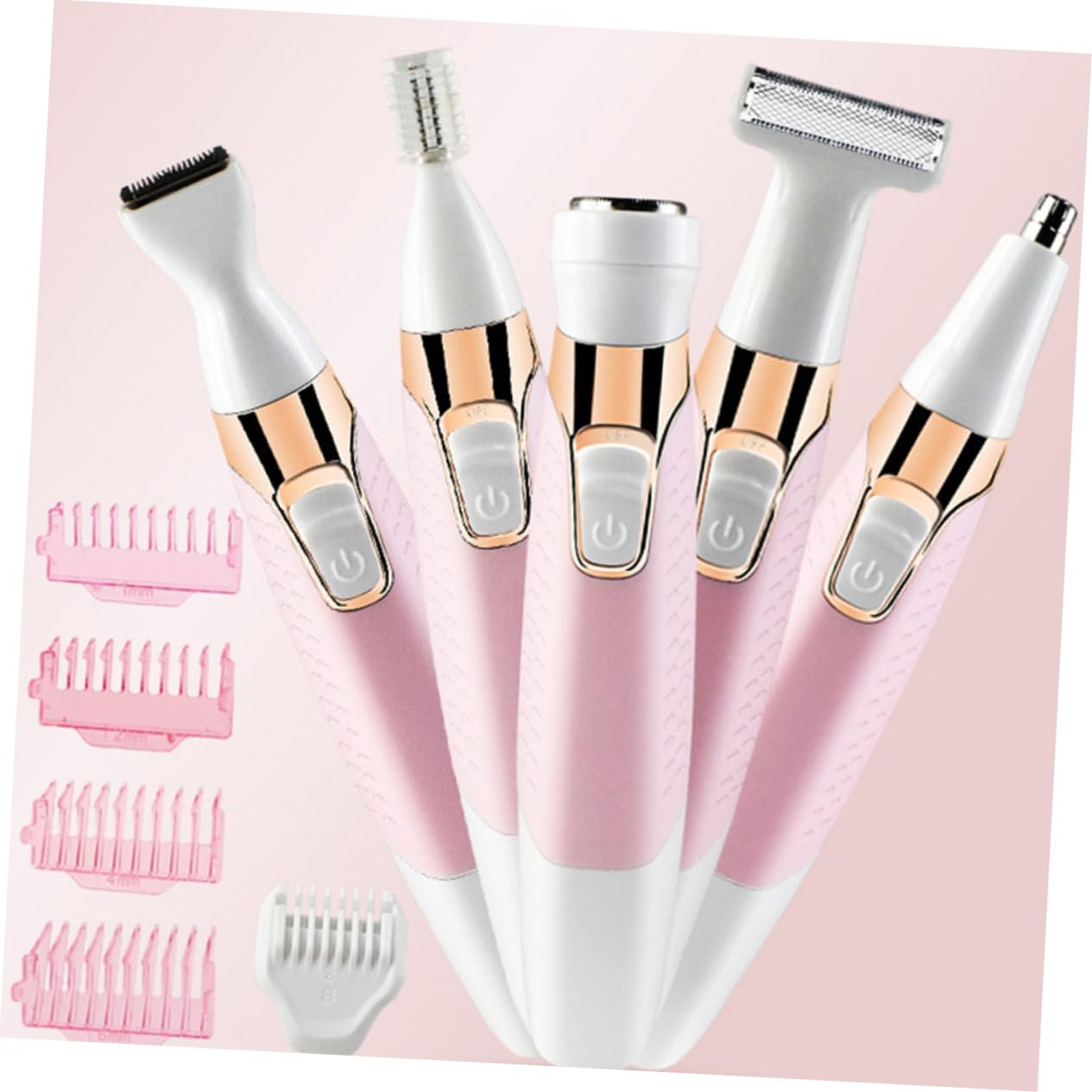 5-in-1 Damen Augenbrauentrimmer, Aufladbarer Haarschneider aus Abs | Abwaschbar, Leichtes Design für Gesichtshaare, 5-in-1 Multifunktion für Frauen und Damen