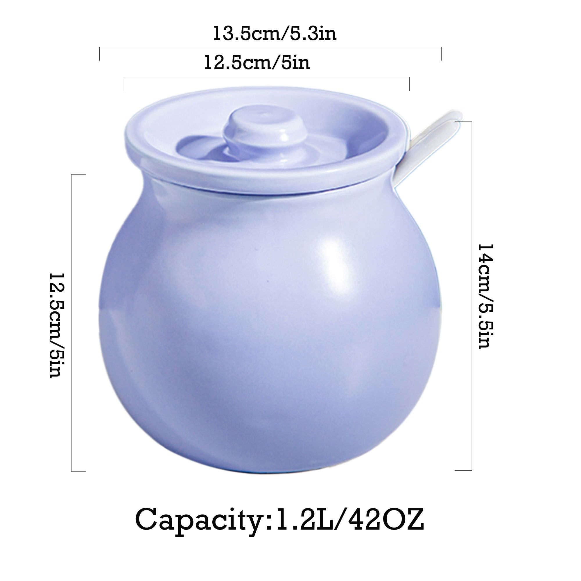 Zuccheriera, contenitore per condimenti, zuccheriera in ceramica tinta unita con coperchio, zuccheriera in porcellana con cucchiaio, piccola saliera, barattolo per caffè, ristorante, bianco-1200