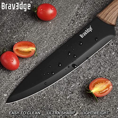 Professional Chef's Knife, 8 Inch High Carbon Stainless Steel Japanese Kitchen Knife, Ultra Sharp Utility Knife With Ergonomic Handle And Gift Box For Family And Restaurant - Black Matt #TOP6