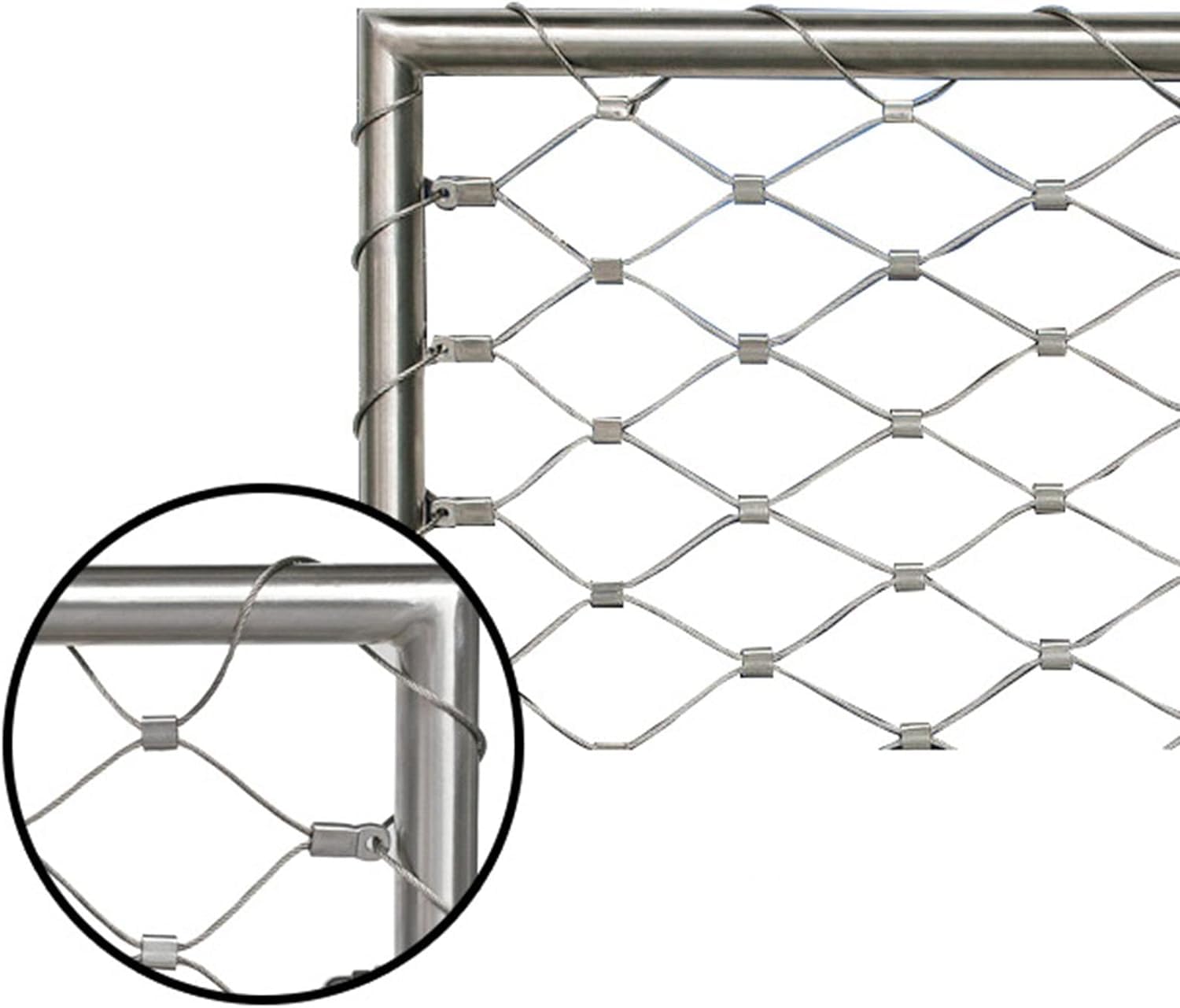 Filet acier inoxydable 3mm mailles 8cm de qualité supérieure durable