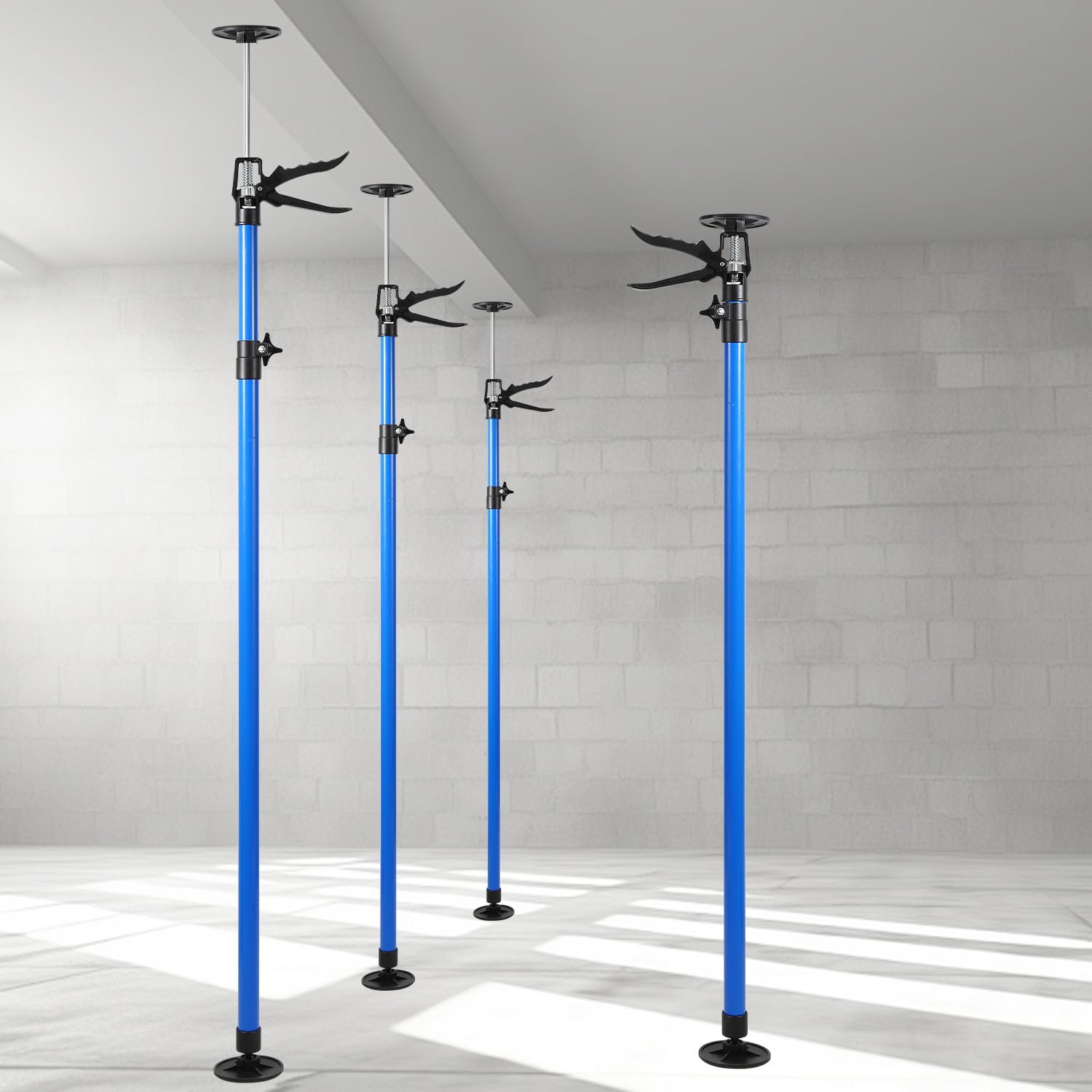 4 supports de plafond, supports de montage jusqu'à 50 kg, supports télescopiques jusqu'à 45°, support de montage 115-290 cm, support de montage pour murs, plafonds, supports réglables en
