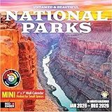 RED EMBER (レッドエンバー) Untamed & Beautiful National Parks 2026年 ミニ壁掛けカレンダー 12か月 | 7インチ x 14インチ オープン | 厚手で丈夫な紙 | ギフト | カレンダー 2026