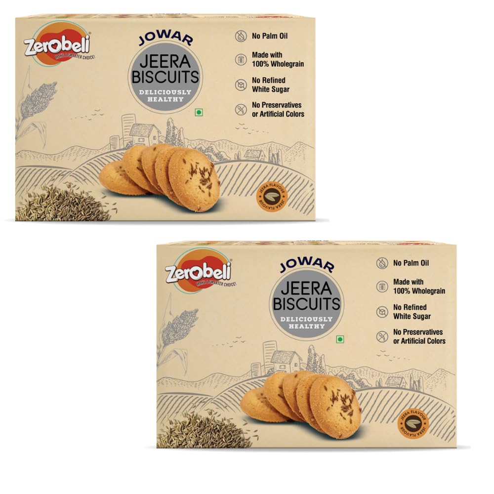 See full amazon price history chart for Zerobeli Jowar Jeera Wholegrain Biscuit Without Palm Oil, Crispy & Crunchy | Best Tea Time Salty Snacks | 100% Vegetarian and Wholesome Ingredients | Healthy Digestive | No Added Preservatives & No Artificial Color - 425 g Each, Pack of 2 Zerobeli Jowar Jeera Wholegrain Biscuit Without Palm Oil, Crispy & Crunchy | Best Tea Time Salty Snacks | 100% Vegetarian and Wholesome Ingredients | Healthy Digestive | No Added Preservatives & No Artificial Color - 425 g Each, Pack of 2 (B0DCG234GV) Amazon Price History, Amazon Price Tracker