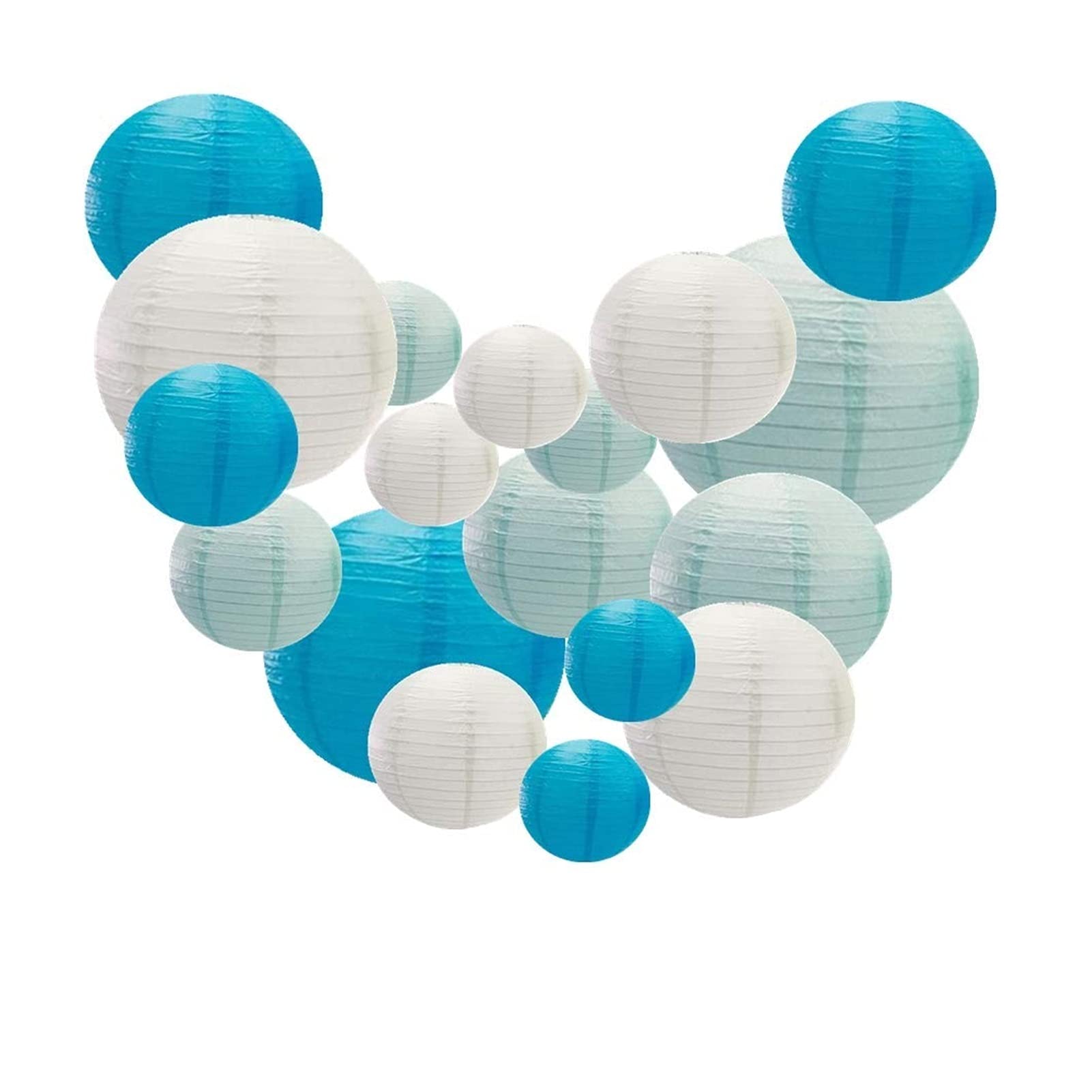 Laternenfest 18 Packungen 4 "-12" weiß blau hellblau chinesischer Papier Laterne Laterne chinoise lampion Hochzeit Laterne Papier for Mariage Party