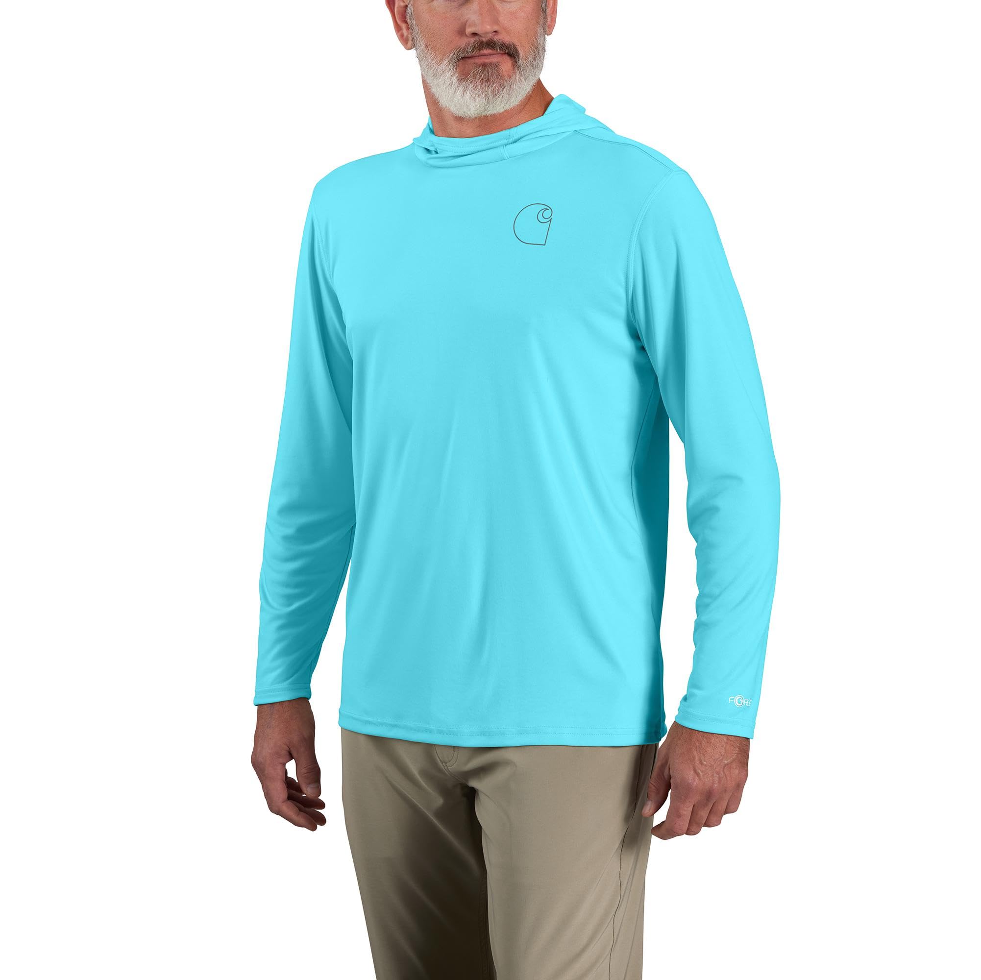 Carhartt Men's Force Sun Defender™ Lightweight Long-Sleeve Hooded Logo Graphic T-Shirt