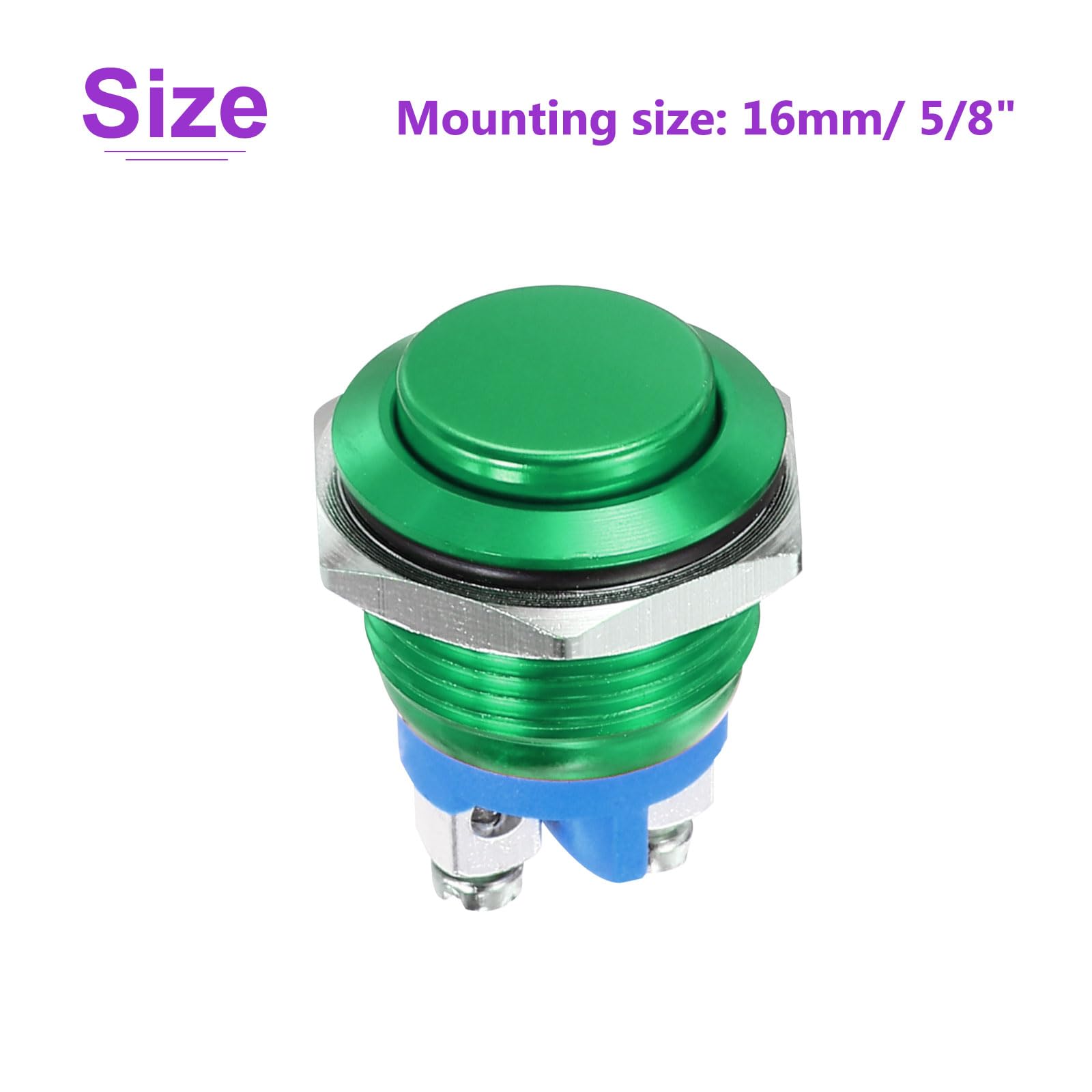DMiotech 16mm / 5/8" Push Button Switch, IP66 1NO 0-250V 5A Momentary Push Button Starter Light Switch Self-reset - Image 4