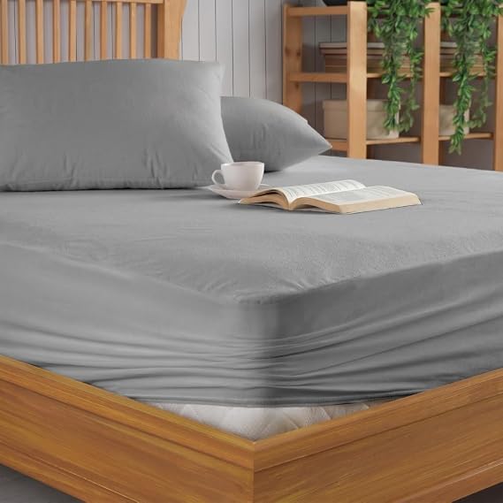 FORMEYA Gri Sıvı Geçirmez Alez - Tek-Çift Kişilik - Mikrofiber Kumaş - Fitted (Yatağı Saran) - Yatak Koruyucu Çarşaf (100x200)