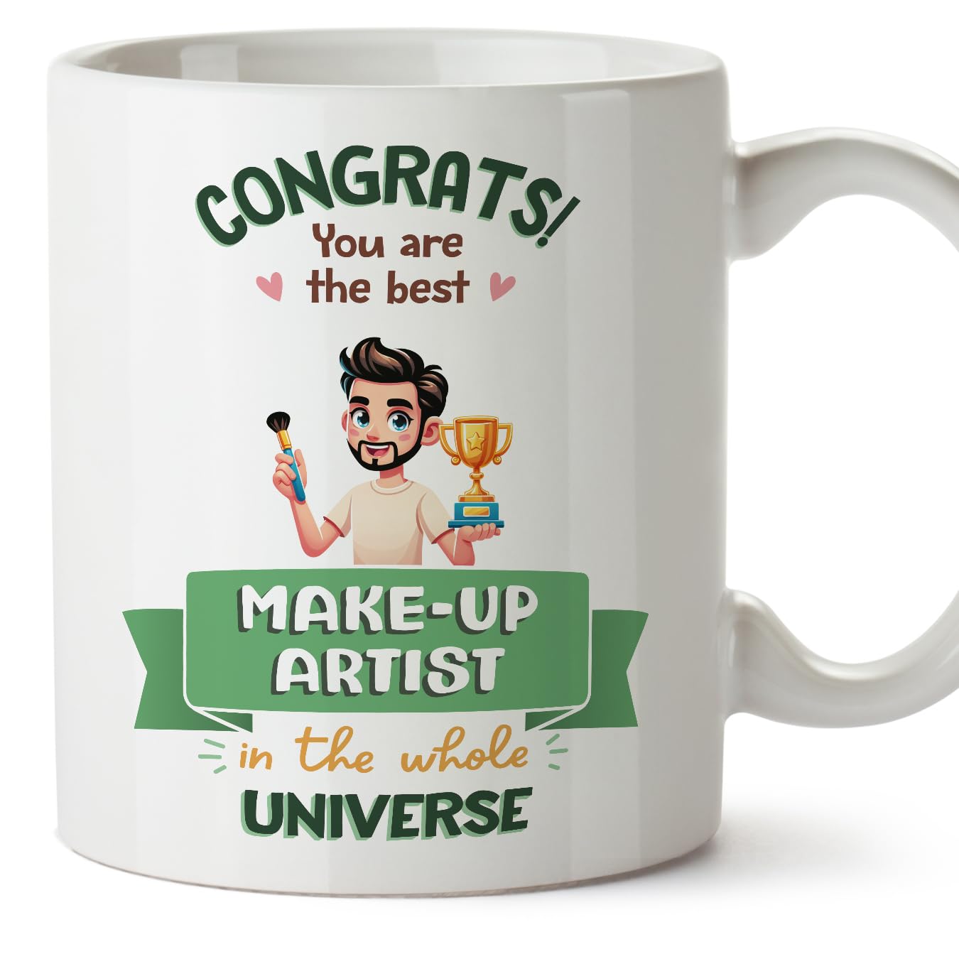 MUGFFINS Make-UP Artist Man Mug - in English - Best in Universe Trophy - Funny Gift for Colleagues - Ceramic 11oz Mug