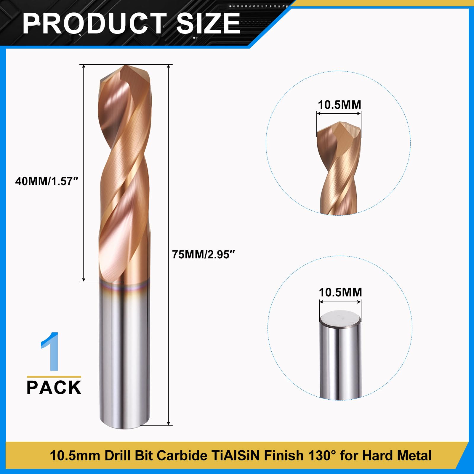 PATIKIL 10.5mm Drill Bit - Image 2