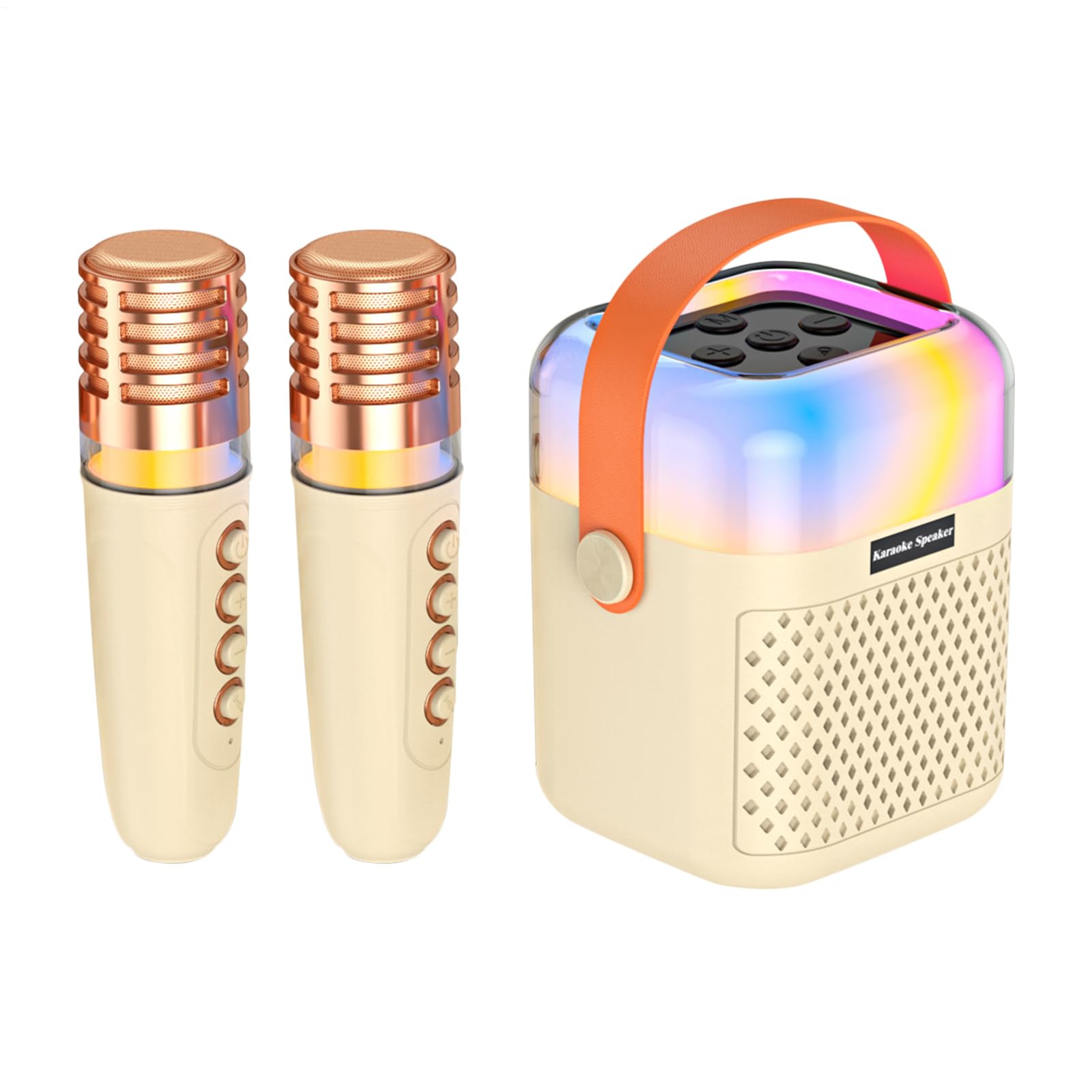 Máquina De Karaoke para Niños Altavoz De Canto Inalámbrico con 2 Micrófonos | Altavoz Exterior para Karaoke para Escenario Oficina Patio Jardín Trasero Exterior Reunión Hogar Actuación