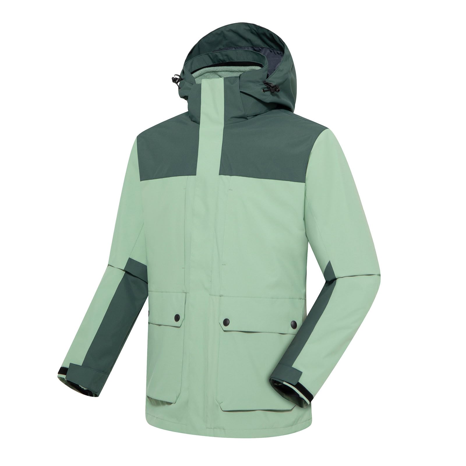 Générique Veste 3 en 1 Homme Polaire Amovible, Bicolore, Imperméable Coupe Vent, Multi Poches, Idéal Randonnée Alpinisme Travail